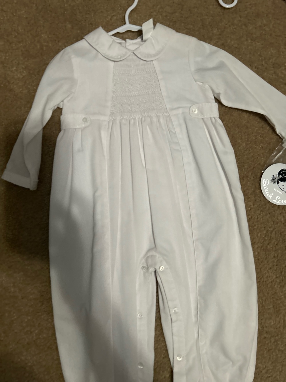 Sarah Louise England White Smocked Romper — 18 Months